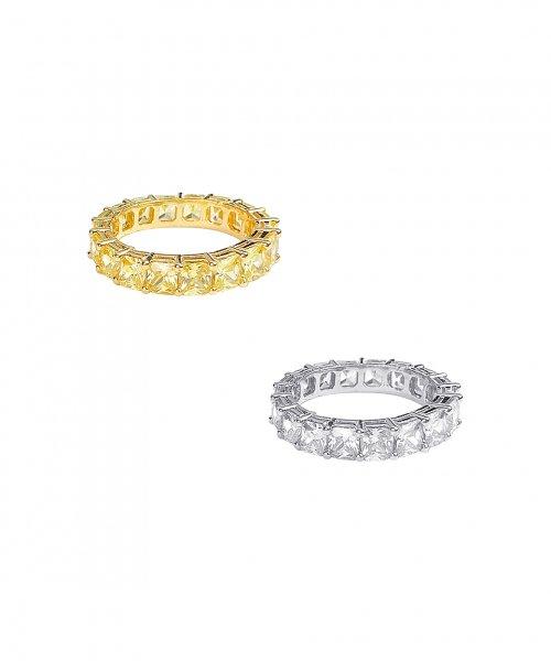 볼드 스퀘어 큐빅 테니스 반지