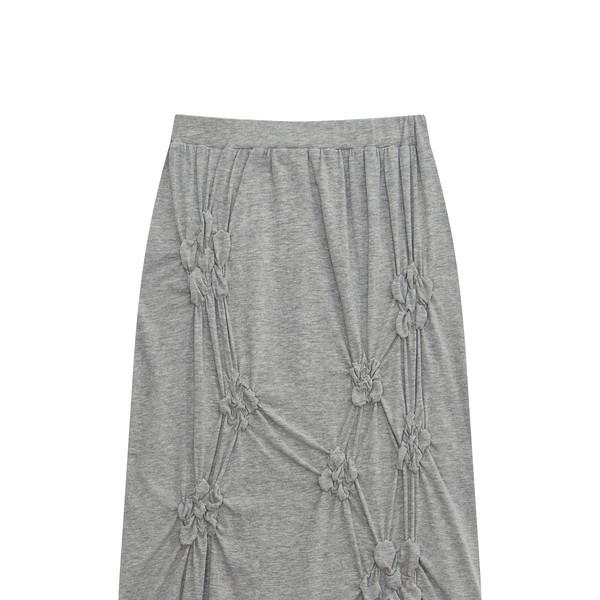 relief floral midi skirt