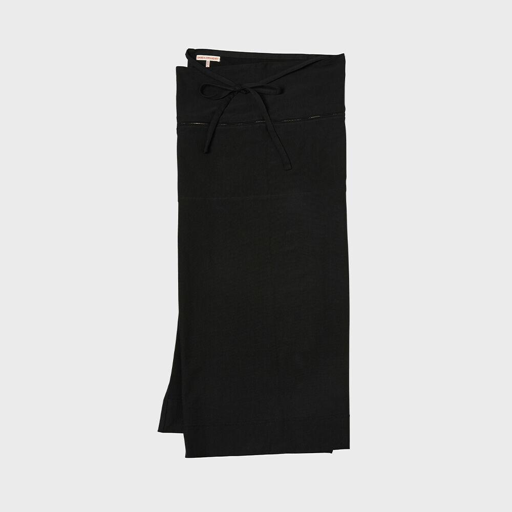Wrap skirt with zip pocket in black