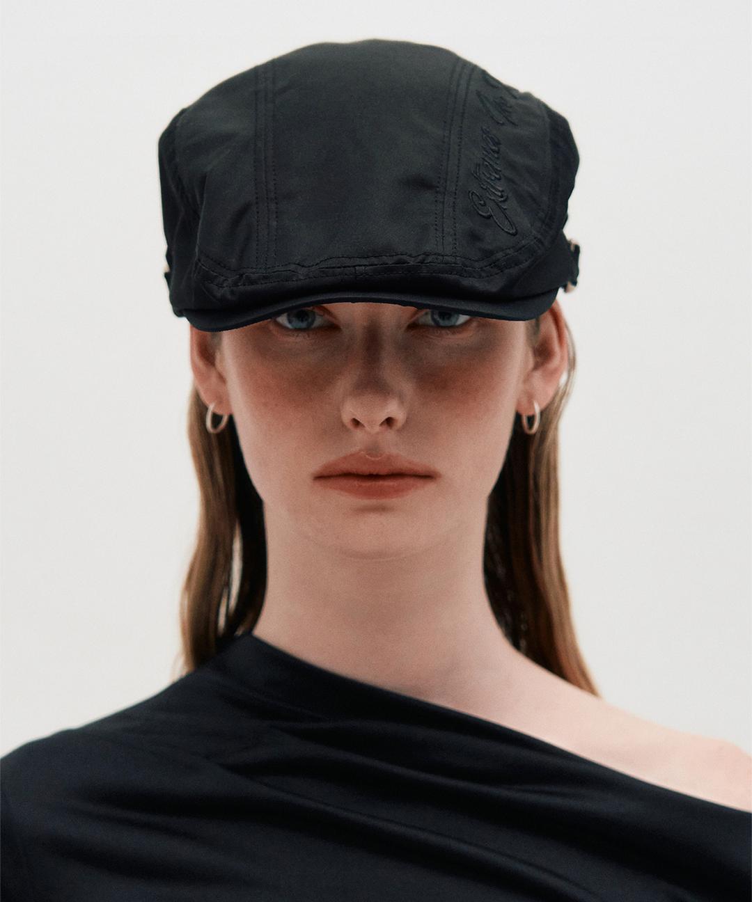 [3/21 (금) 예약배송] Embroidered Hunting Cap _ BLACK