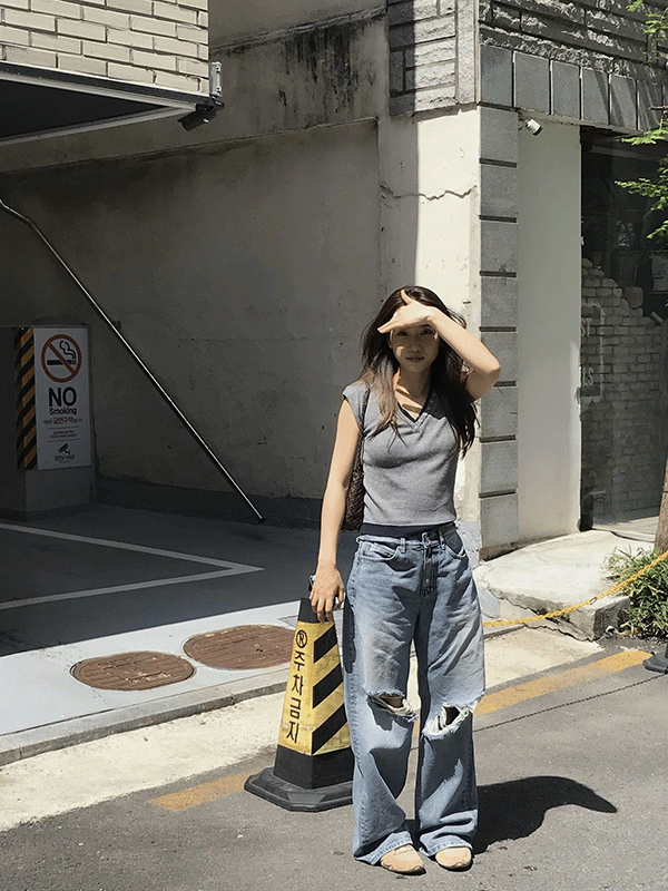 블렘토 Damage Cutting Jean