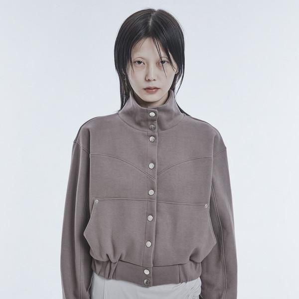 Stand collared western jacket ash brown