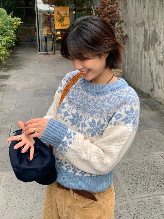 A SNOW NORDIC KNIT_IVORY