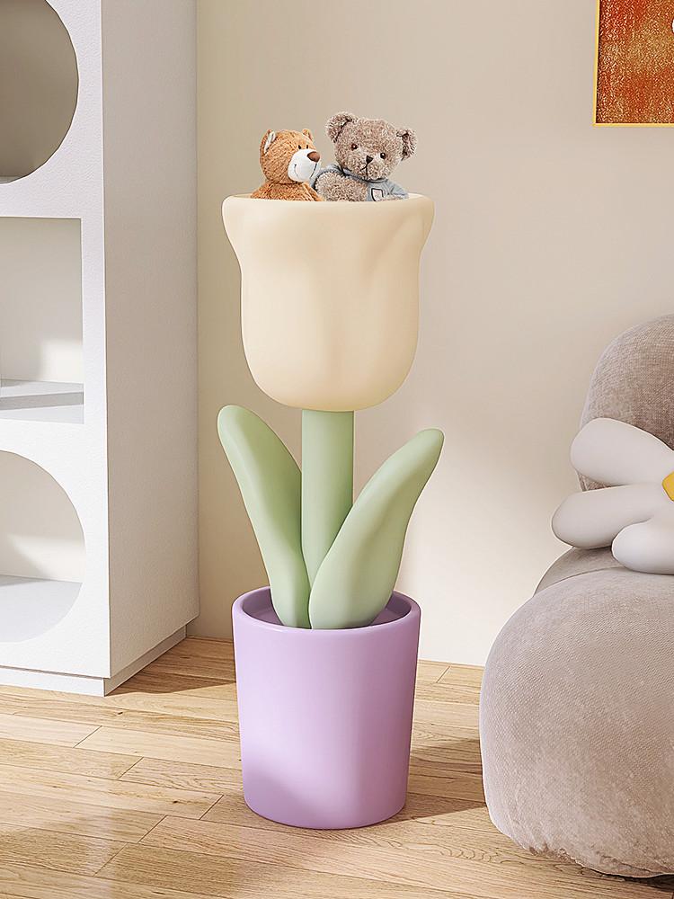 귀여운 튤립 사이드협탁 플라워 핑크 옐로우 인테리어 수납 정리 보관함