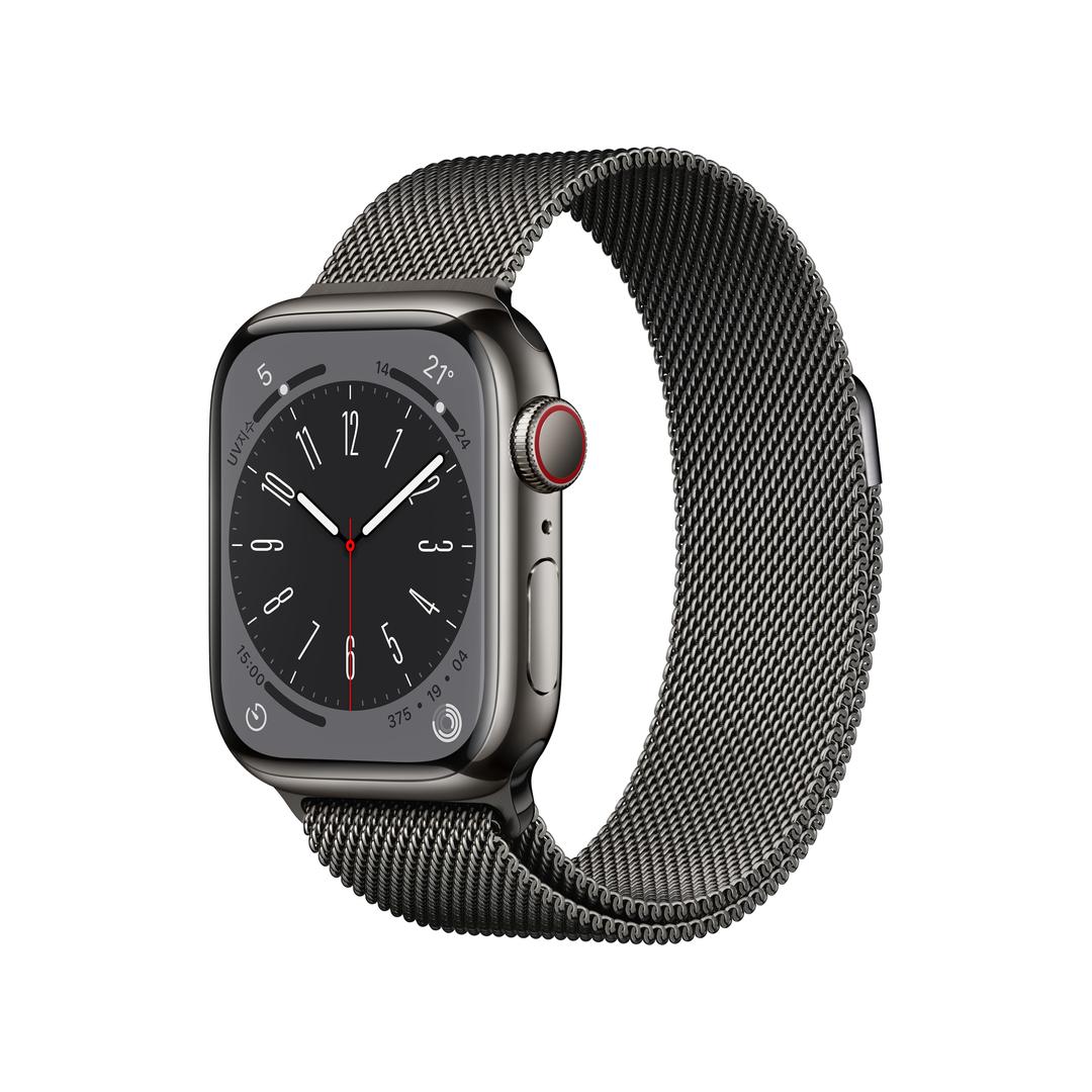 Apple 애플워치 8 41mm 셀룰러 그래파이트 스테인리스 스틸 케이스 그래파이트 밀레니즈 루프