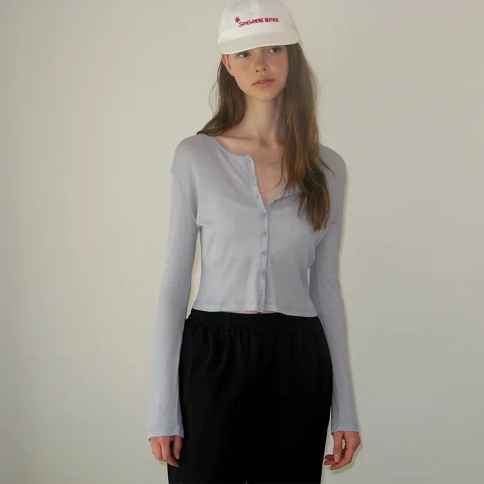 [9th] Lovey Button Cardigan - Light Blue