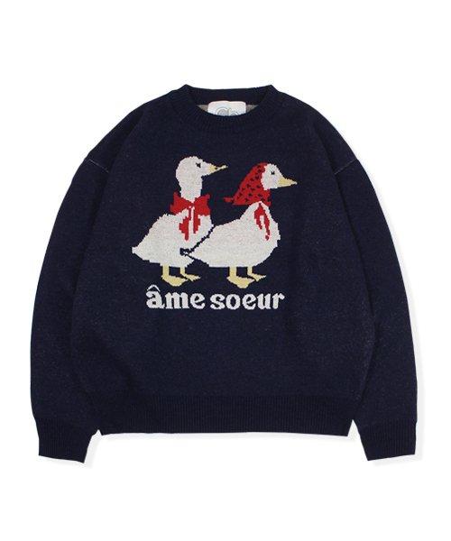 애니멀 니트(네이비)