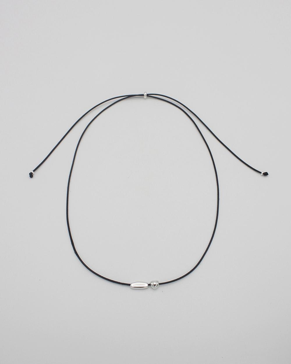 two pendant coating rope necklace (92.5% silver)