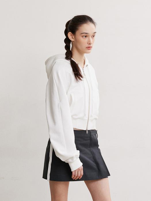 SHOULDER OPEN HOODIE ZIP-UP (IVORY)