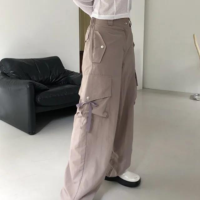 ribbon cargo pants 2 color