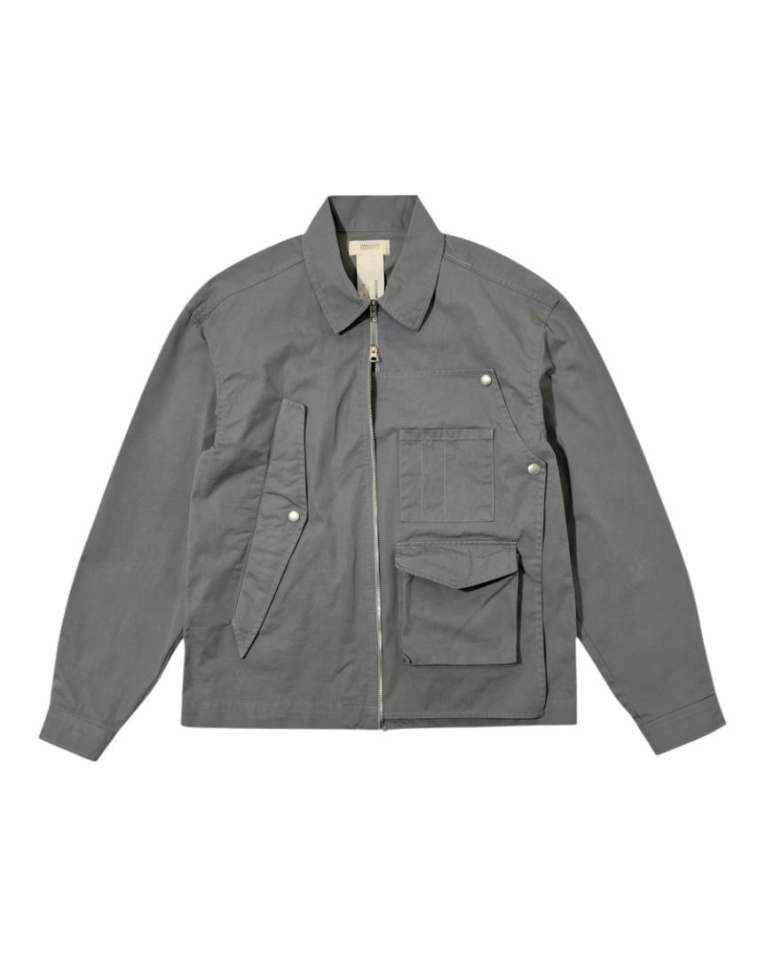 Hidden Utility Panel Jacket Gray