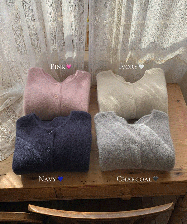 쇼퍼랜드 [앙고라]보송 크레페 앙고라 크롭 니트 가디건(4color)
