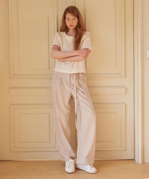 Waist String Pants Beige