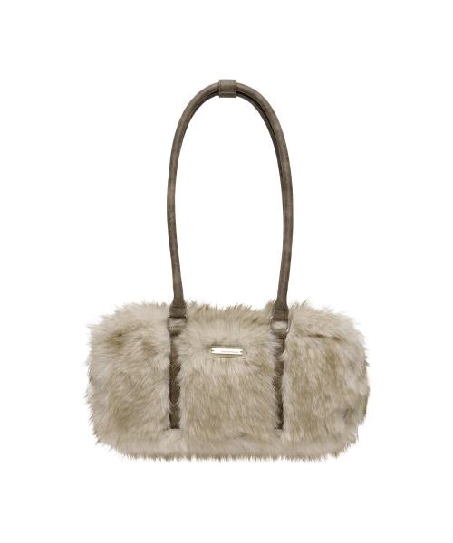 AMES FUR SHOULDER BAG IVORY