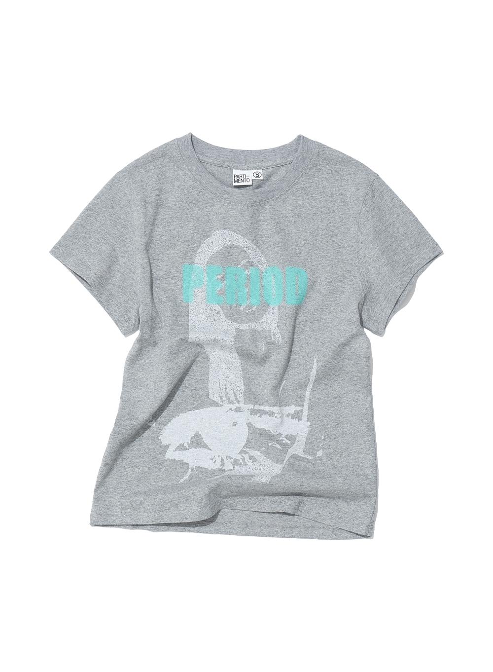 [WOMEN] PERIOD PRINTED TEE_MELANGE