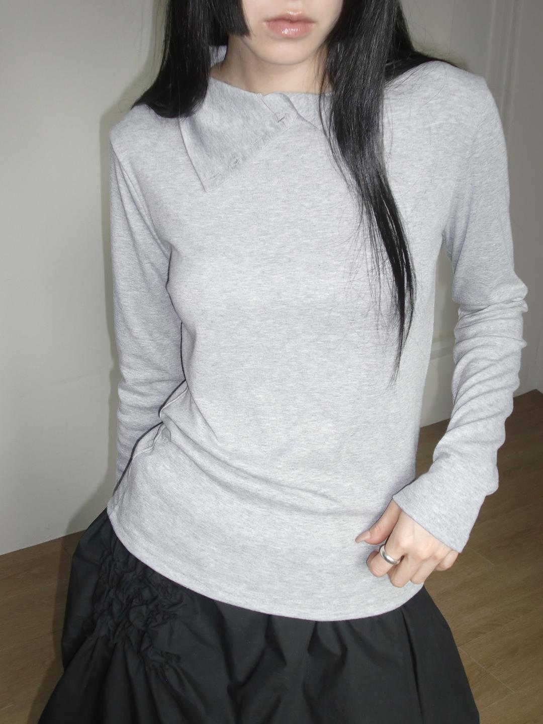 BUTTON HIGH NECK TOP_3C