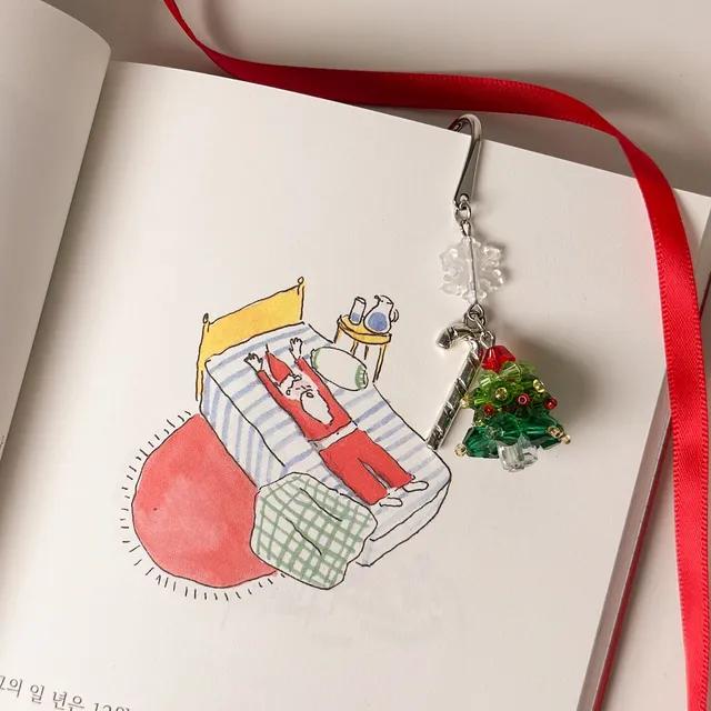 비즈트리 책갈피 크리스마스 선물 북마크 독서용품 끈갈피