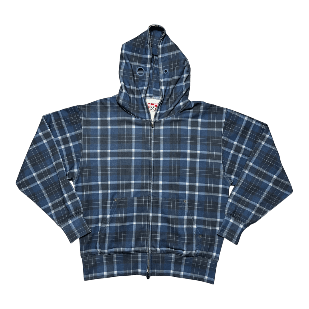 PLAID FULL ZIP BLUE
