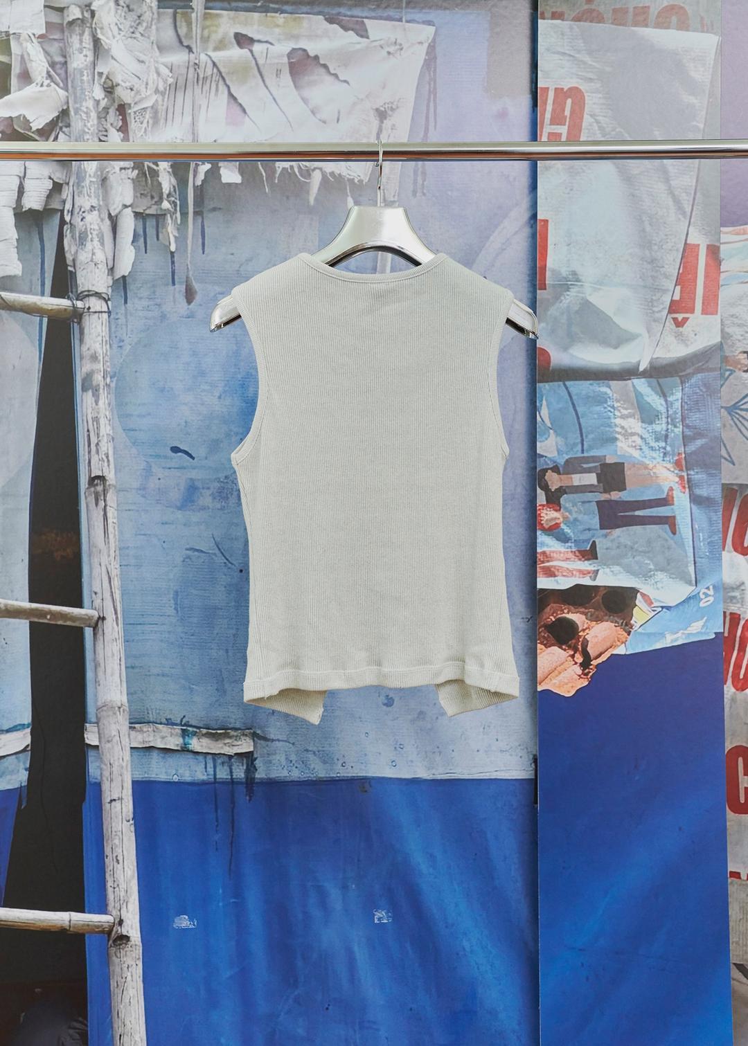 코토하요코자와 RING DOTS TANK TOP (LIGHT GREY)