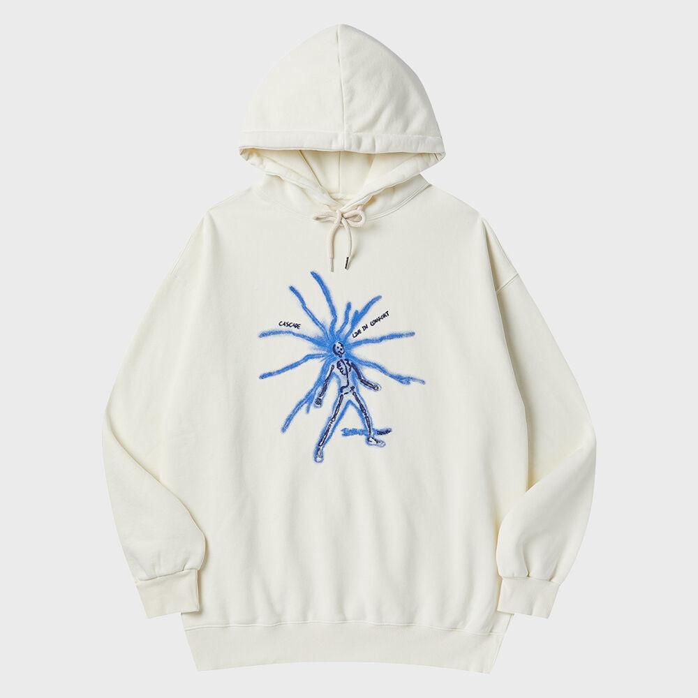 쇼크 스켈레톤 피그먼트 후드티 크림