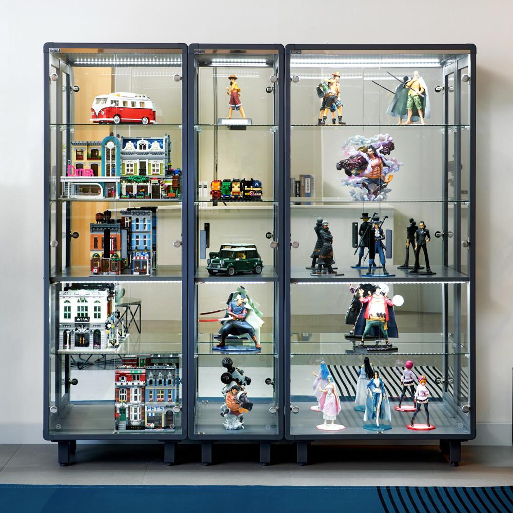 피규어장식장(그레이) 레고진열장 피규어수납함 건담정리함 프라모델보관함