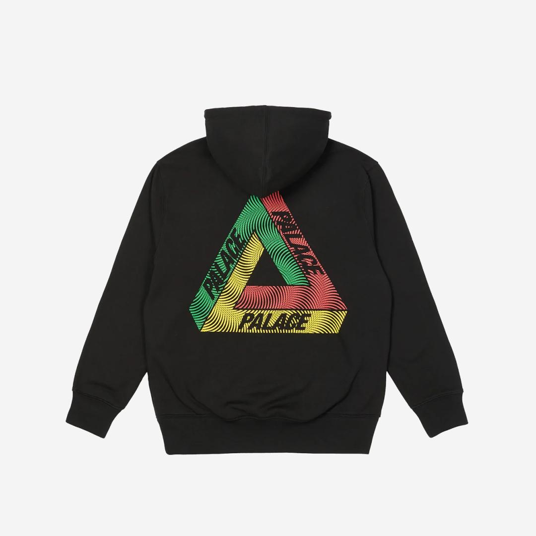 Palace Swirl Tri-Ferg Hood Black - 22FW