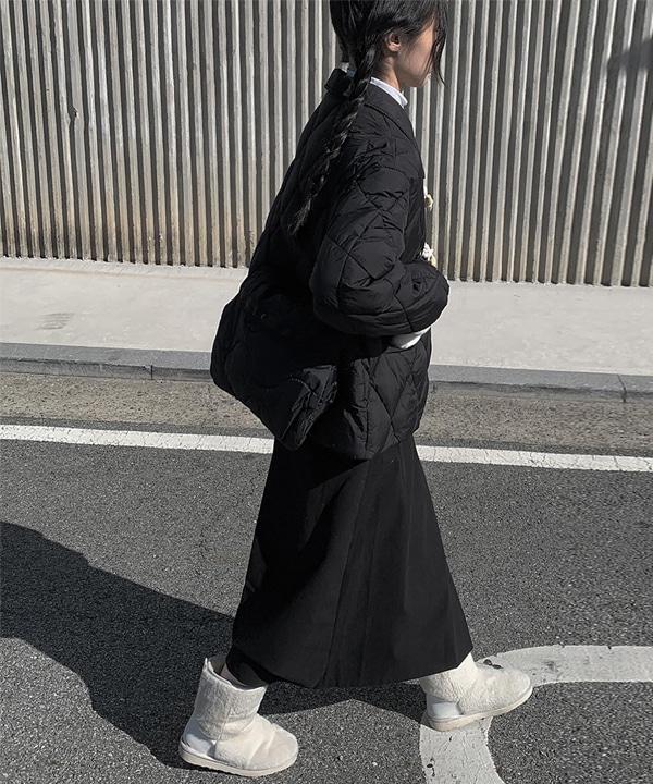 호치 피치기모 롱 랩스커트 (2color)