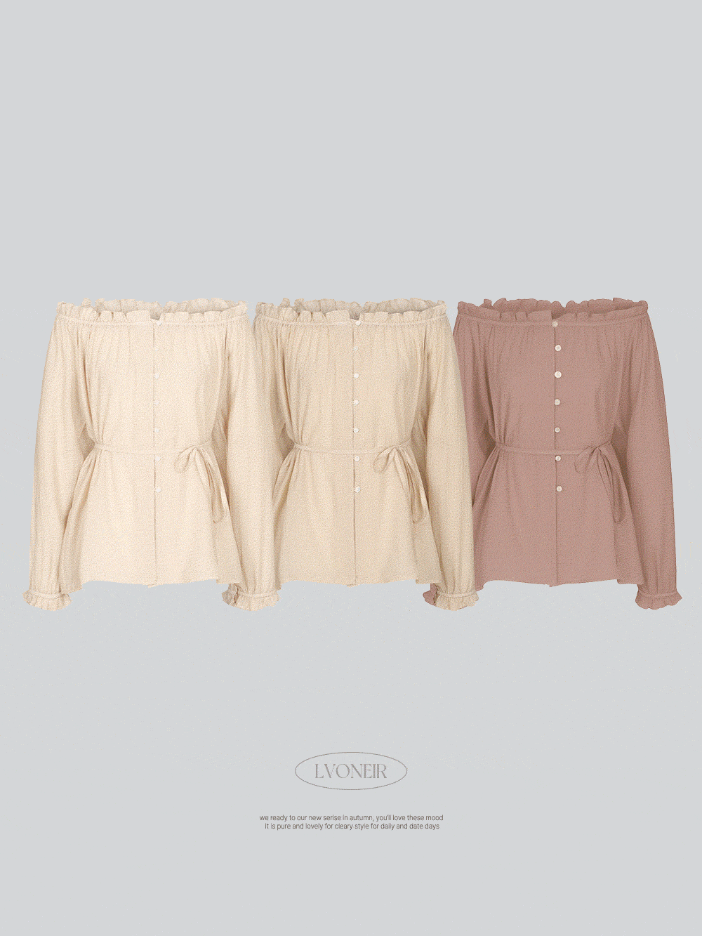 [스트랩set/당일출고] made* 뮤즈 오프 프릴 블라우스 (3color)