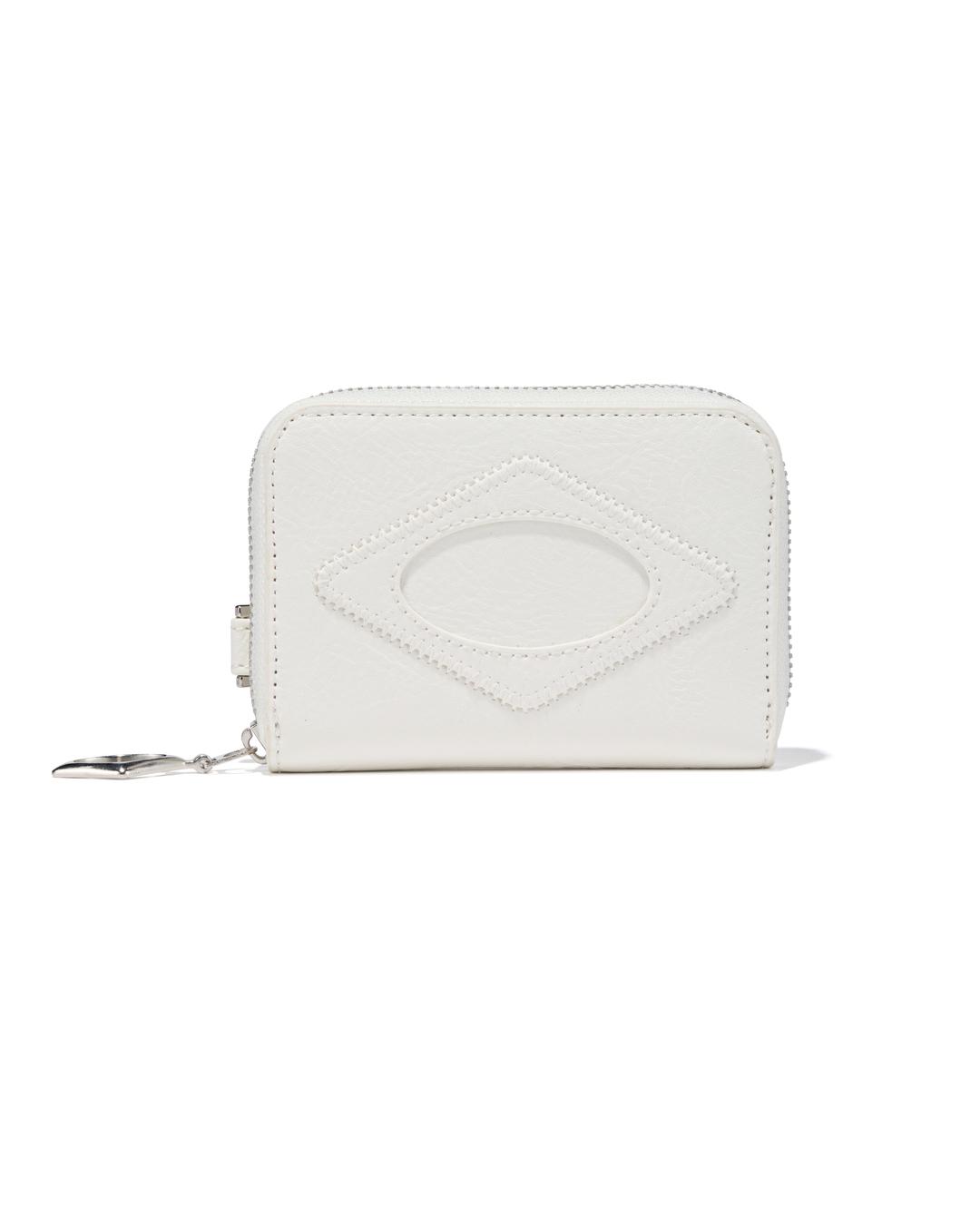 RHOMBUS ZIP-AROUND WALLET_WHITE