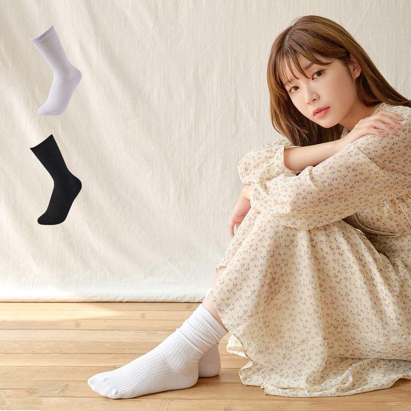 룰루렐라 여성 고급 두올 골지 장목 양말 8켤레