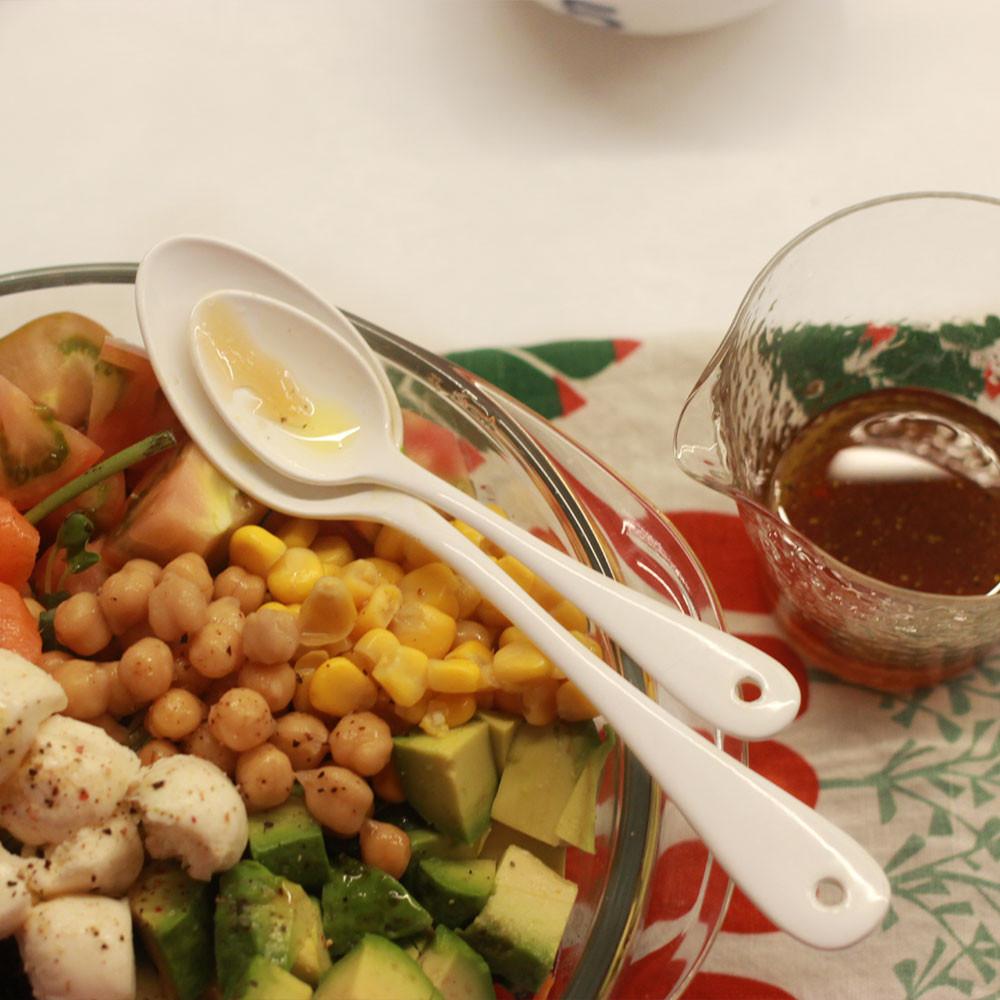 일본 화이트 법랑 디저트 잼 스프레더 스푼 커트러리 양식기 소