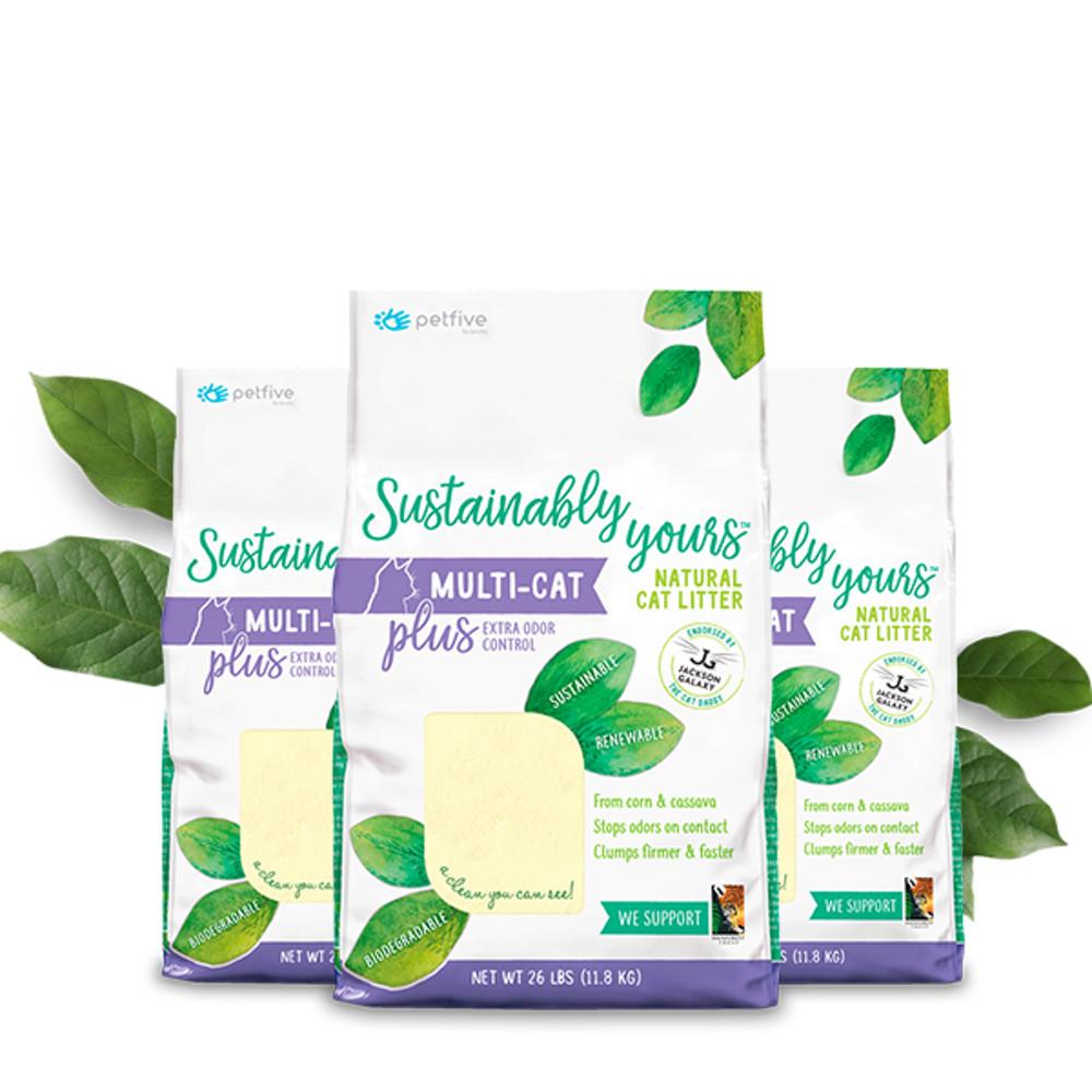 써유모래 보라(가는 입자) 5.9kg 3개세트 17.7kg 카사바 고양이 모래 친환경 땡스스탬프 : 땡스스탬프