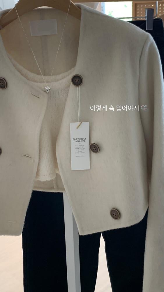 (울80) 플레인 숏 핸드메이드 자켓 (아이보리,베이지,그레이,차콜)