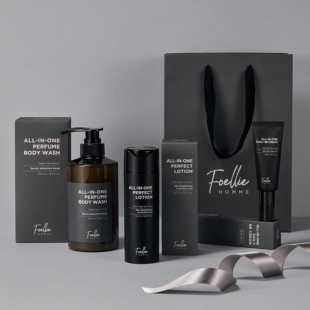 [선물/남자선물/남친선물 추천] 올인원 남자 바디워시+로션+비비 세트