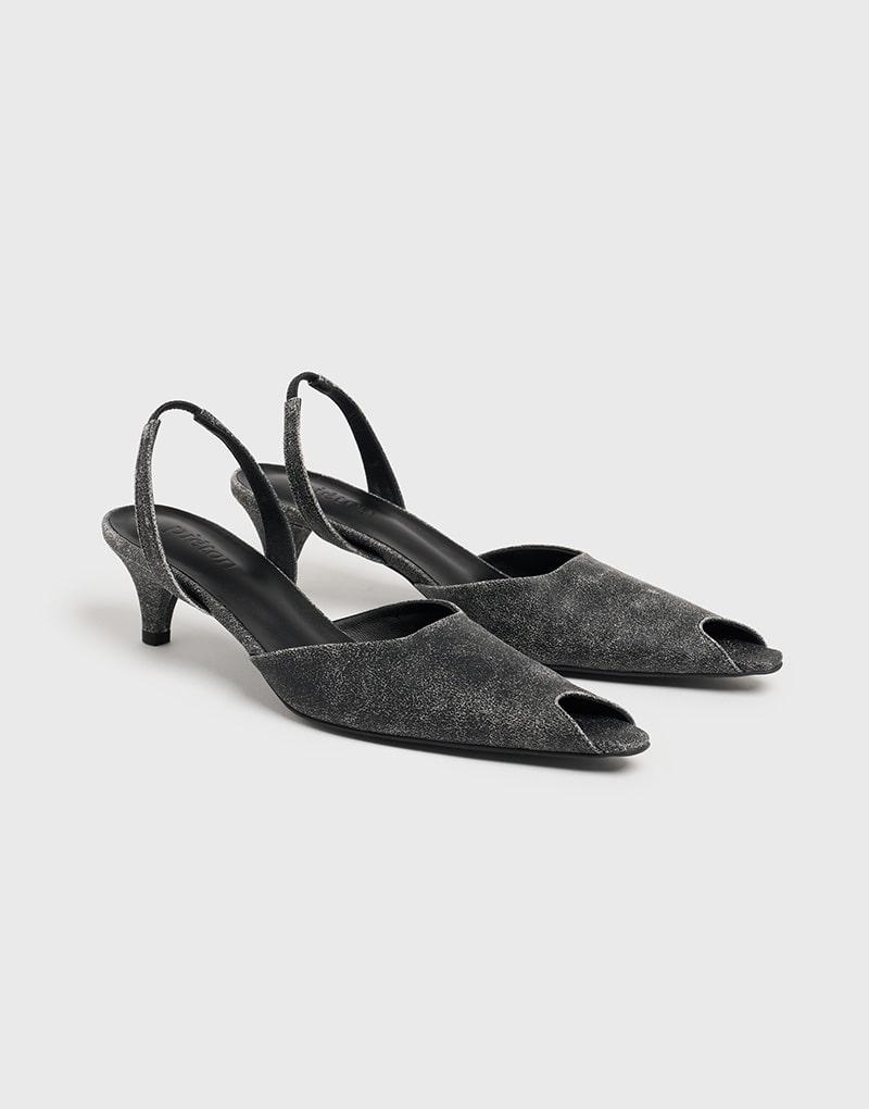 BARI open-toe pumps_stone black