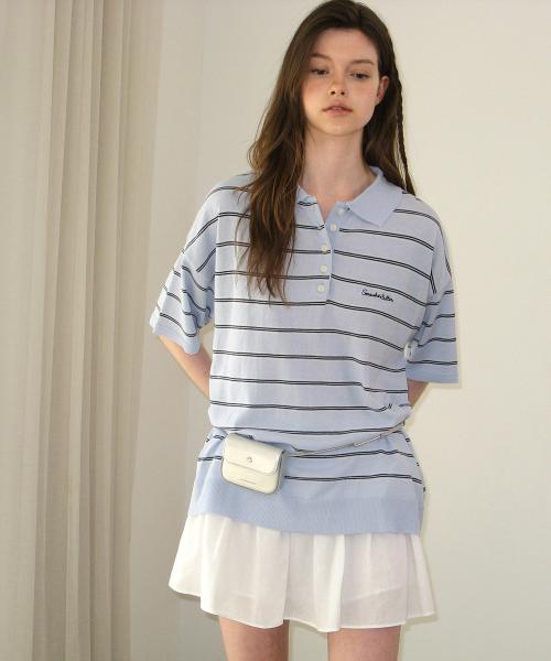 Champ Stripe Knit - Light Blue