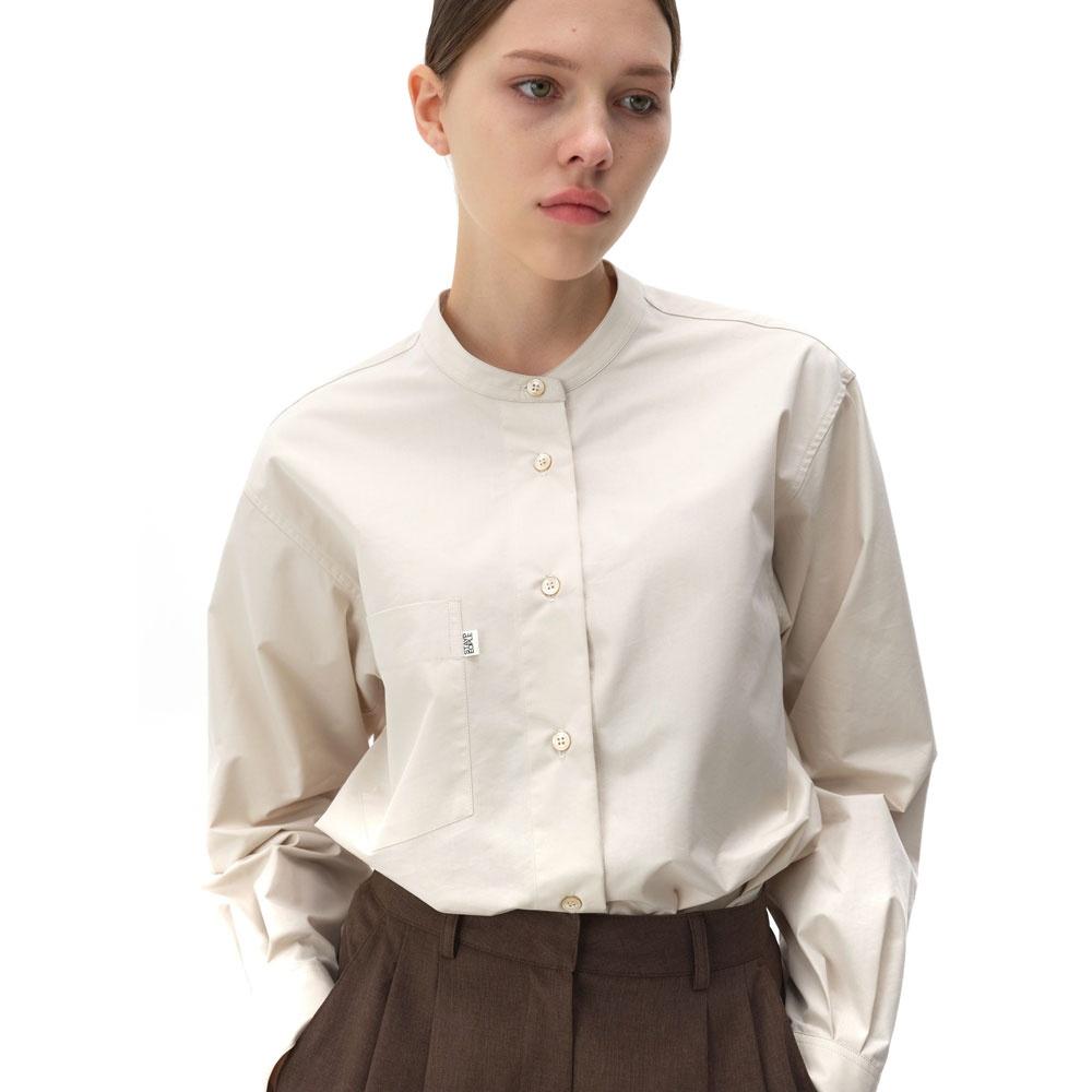 CHINA NECK BOXY SHIRT (BEIGE)