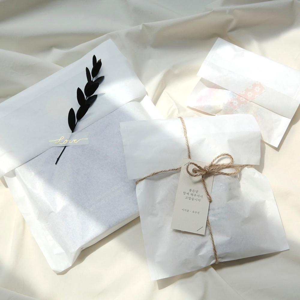 노루지 봉투 35g 3종 20매 (고급 유산지 습자지 종이포장봉투)