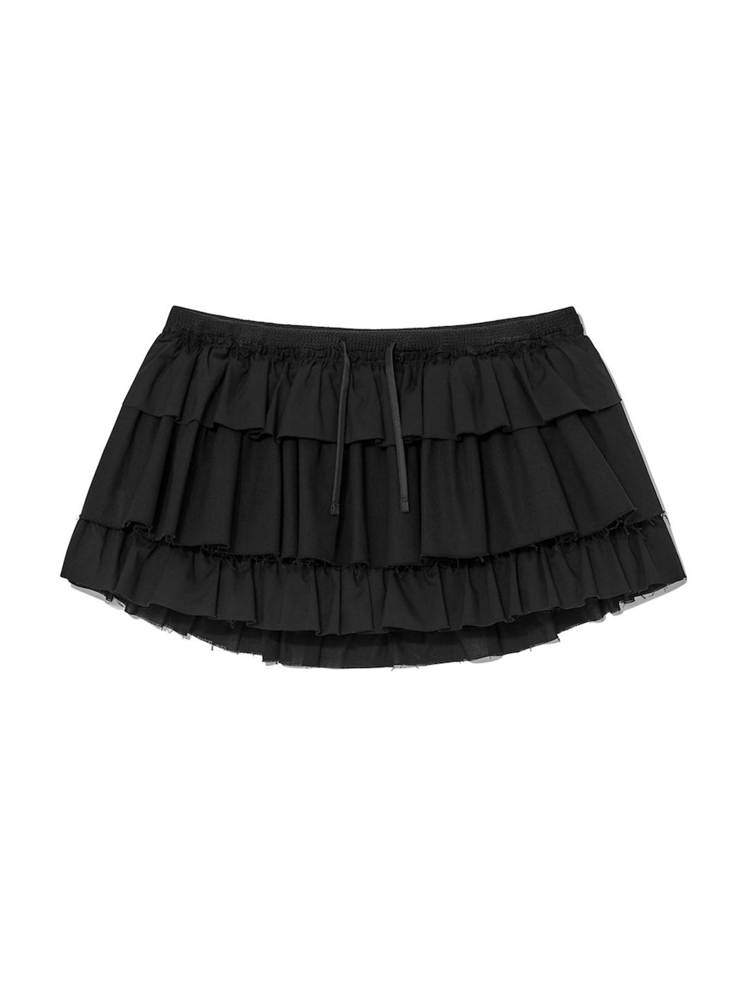 GIRLFRIEND RUFFLE MINI SKIRT (BLACK)