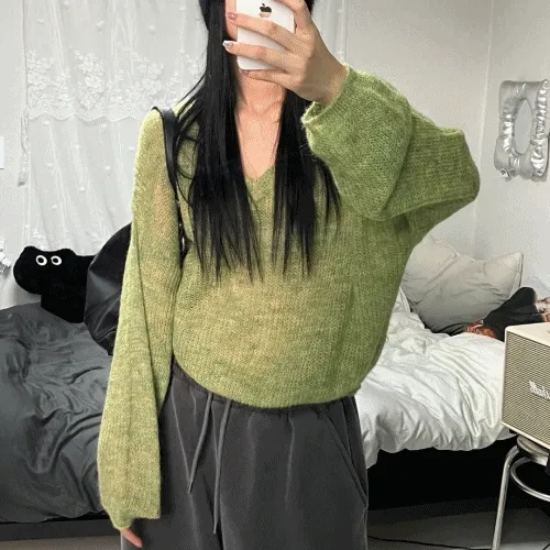 [전컬러 소장] 포리 브이넥 니트 (4color)