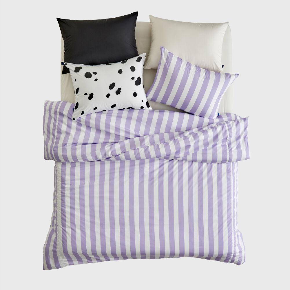 퍼플스트라이프&밀크카우 레이어드 이불커버세트 SS/Q  2 material