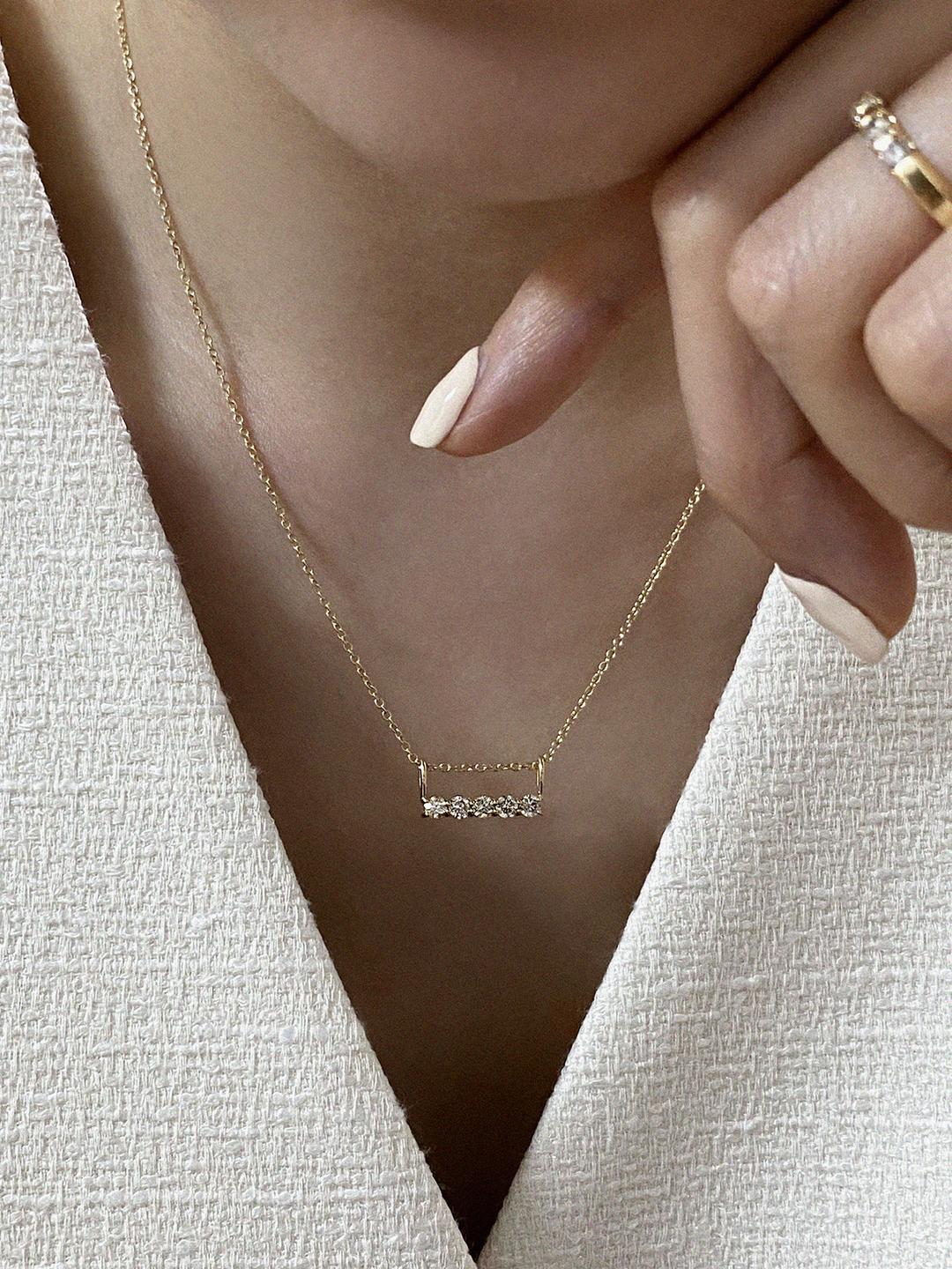 파인 그레이스 꼬냑 다이아몬드 목걸이