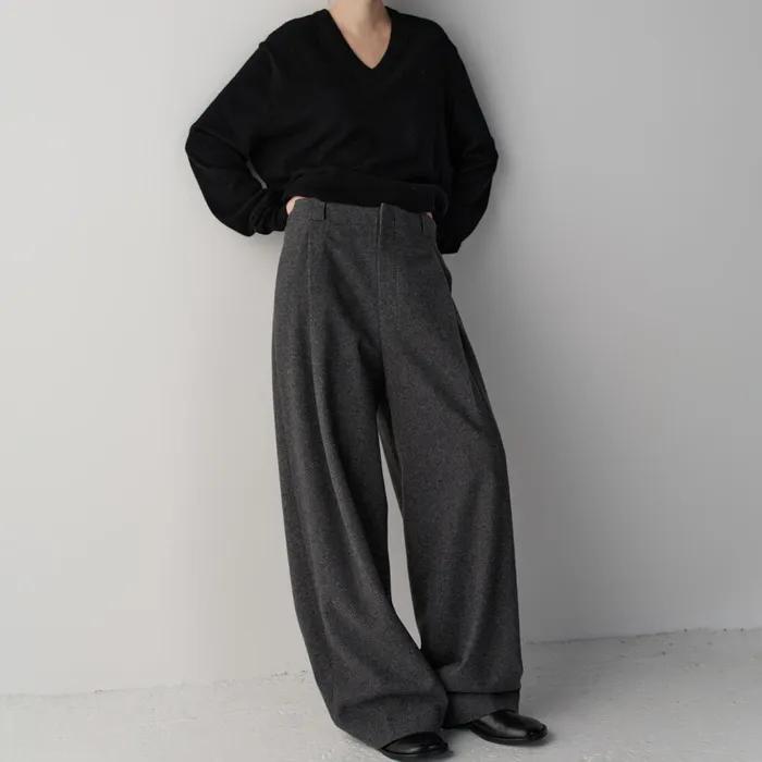 릴렉스 원턱 밴딩 팬츠_charcoal