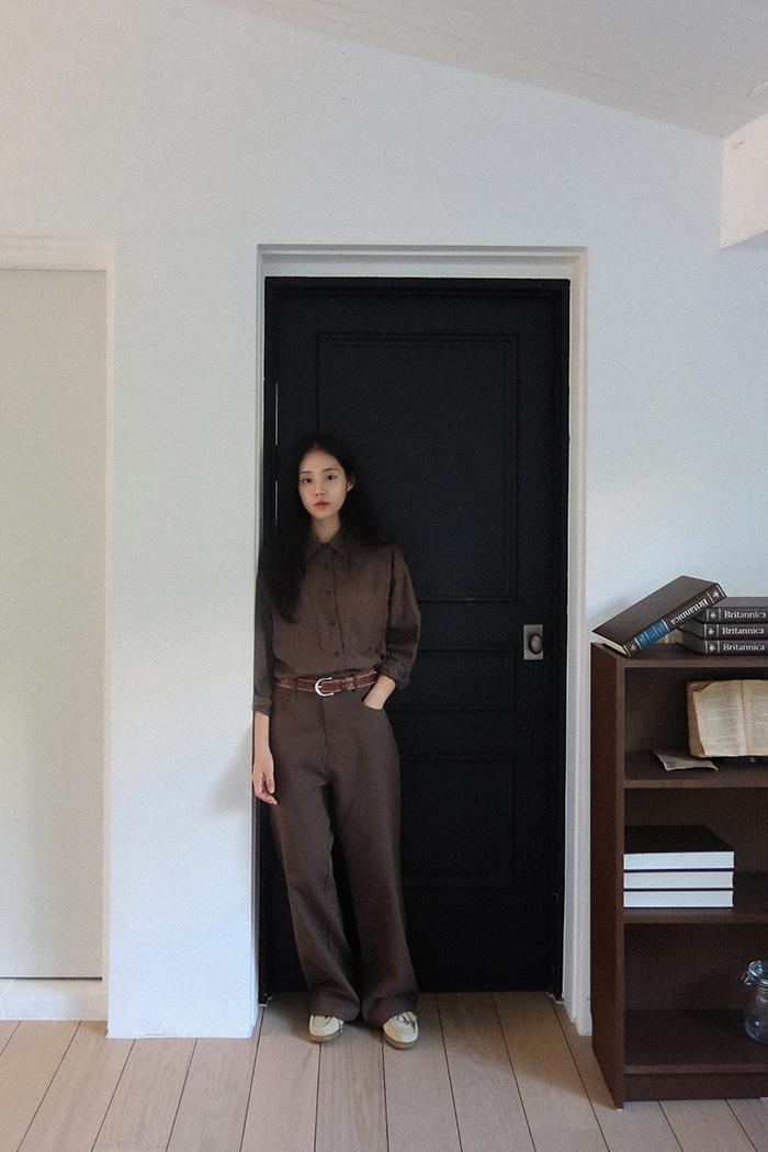 VINTAGE COTTON SHIRT - DEEP BROWN