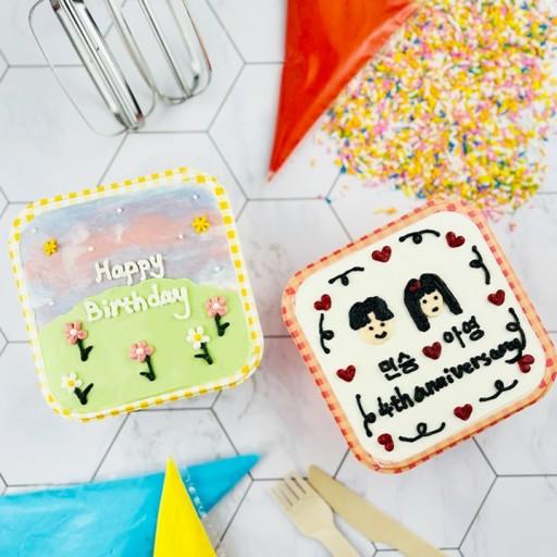 ❤️무배+당일발송❤️ 사각 DIY 케이크 만들기 키트