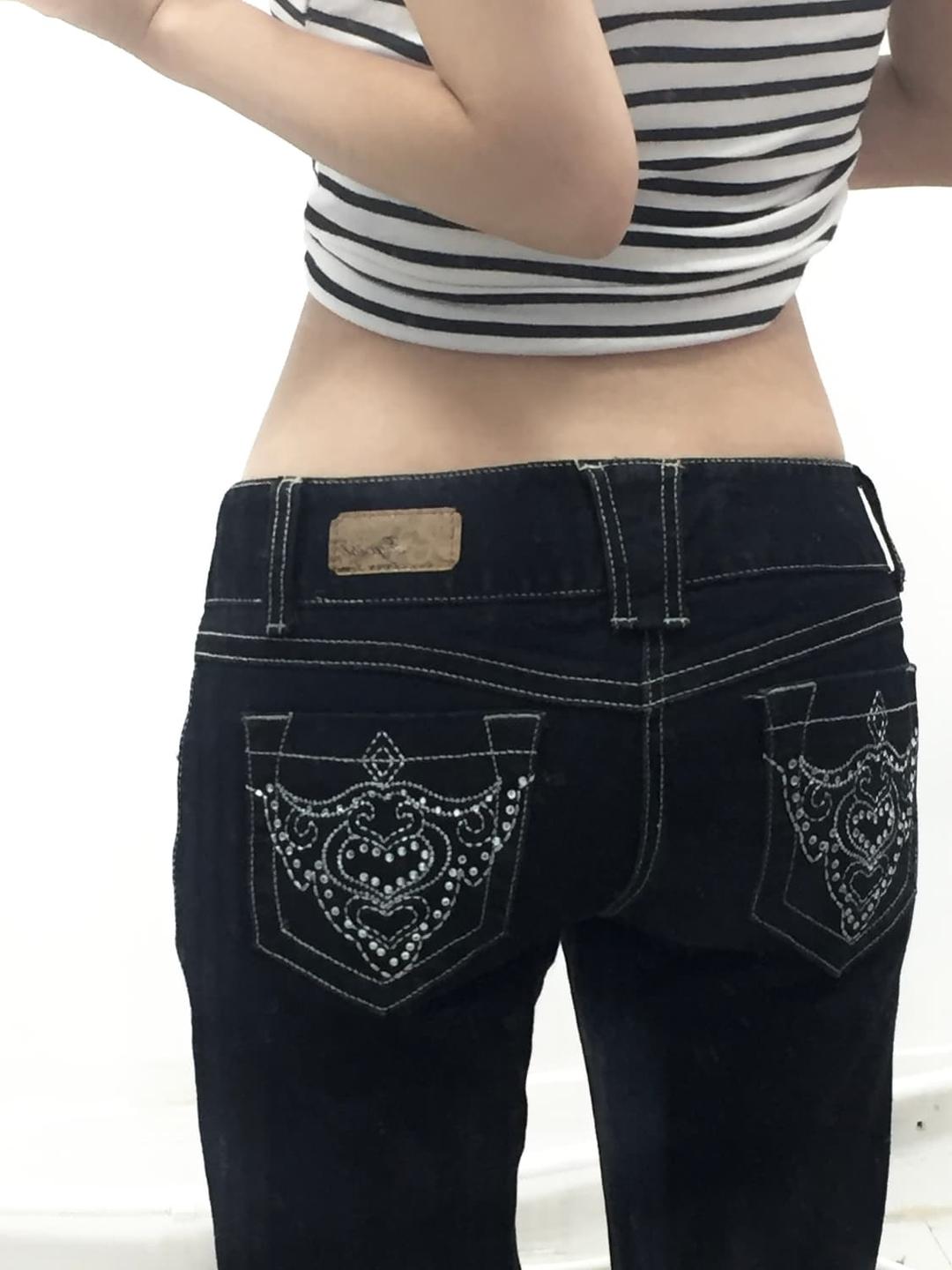 [EGOIST] 에고이스트 갸루 큐빅 y2k 부츠컷 데님 팬츠 | 후루츠패밀리