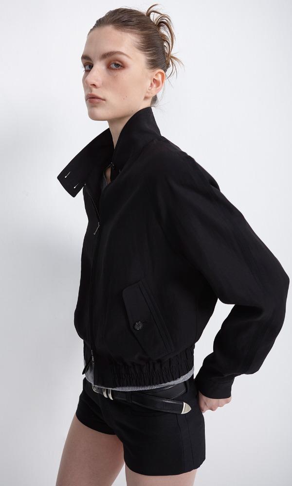 DEAN VISCOSE HARRINGTON JUMPER (BLACK)