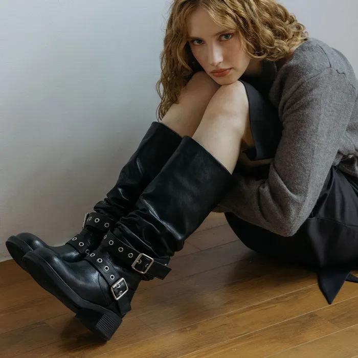 [예약배송]JUDE Long boots_ black 쥬드 롱 부츠 5cm