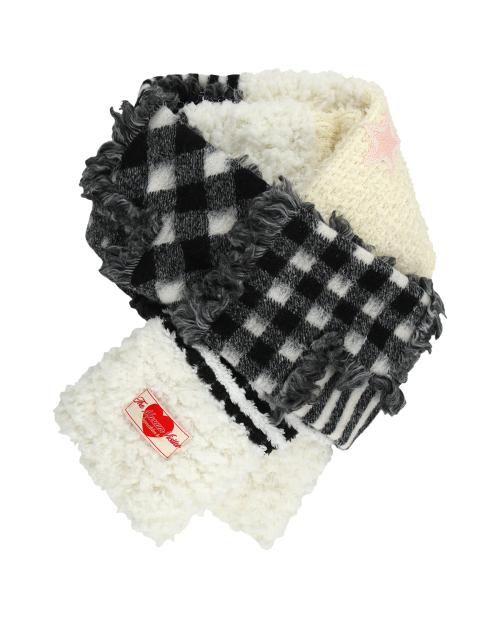 PATCH WORK FUR MUFFLER (IVORY)