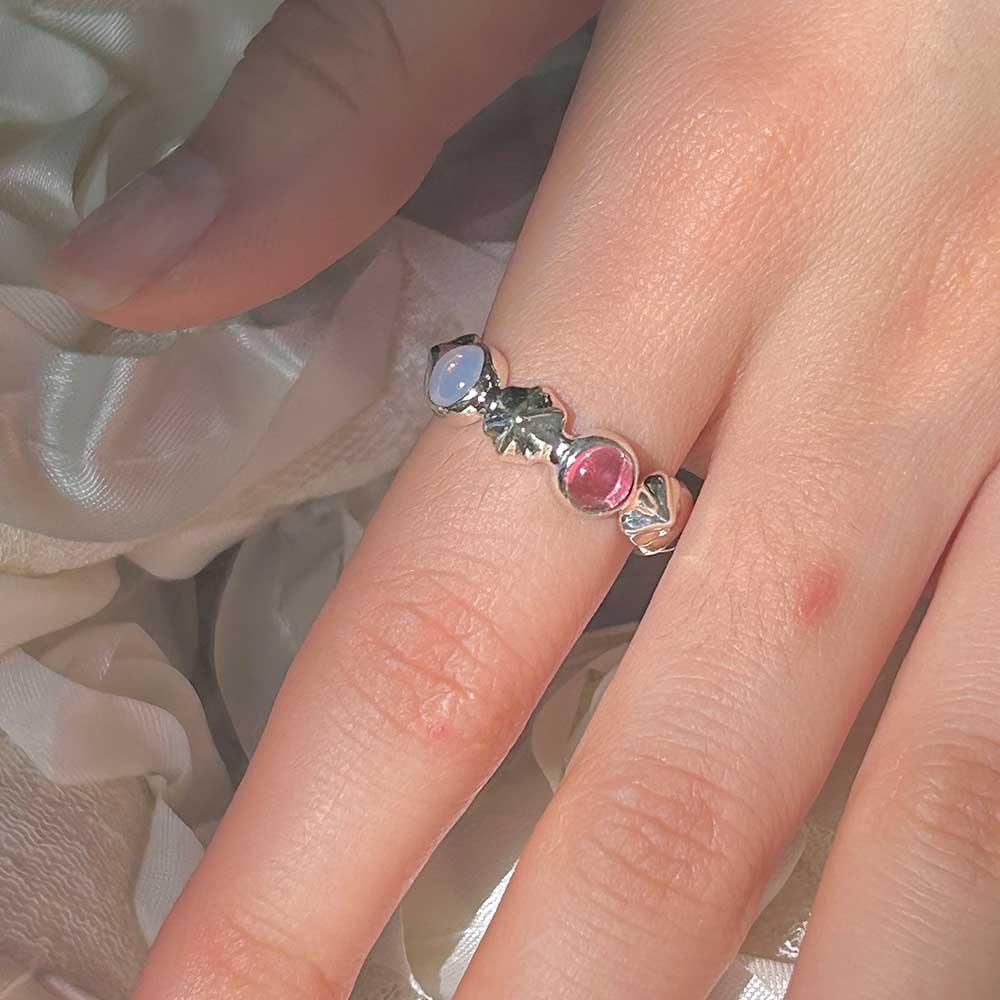 Creamy Cabochon Ring(Pink)